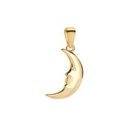 Man in the Moon Pendant in Gold Tone Sterling Silver