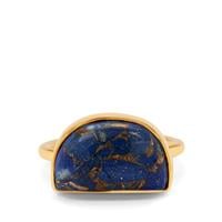 Copper Mojave Lapis Lazuli Ring in Gold Plated Sterling Silver 7.10cts