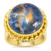 Copper Mojave Lapis Lazuli Ring in Gold Plated Sterling Silver 11.20cts
