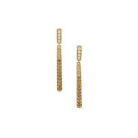 Ombre Champagne Diamonds Earrings with White Diamonds in 9K Gold 0.52ct