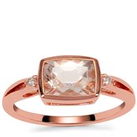 Morganite Ring with Natural Pink Diamond in 9K Rose Gold 1.25cts