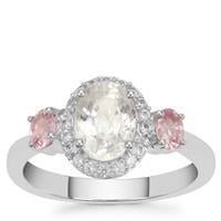 Ratanakiri Zircon Ring with Pink Sapphire in Sterling Silver 2.70cts