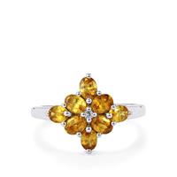 Ambilobe Sphene Ring with White Topaz in Sterling Silver 1.49cts