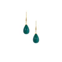 Malachite Earrings in Gold Tone Sterling Silver 25cts