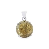Drusy Pyrite Pendant in Sterling Silver 49cts