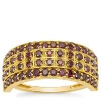 Purple Diamonds Ring in 9K Gold 1ct