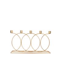 Five Arm Taper Candle Candelabra - Gold Finish
