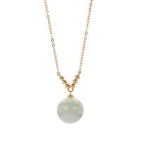 Type A Burmese Jadeite Necklace in Gold Tone Sterling Silver 15cts