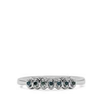 Blue Diamond Ring in Sterling Silver 0.09ct