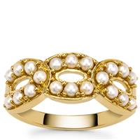 Indonesian Seed Pearls Ring in Gold Plated Sterling Silver (2.30MM)