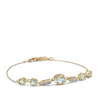 Aquaiba™ Beryl Bracelet with Diamond in 9K Gold 1.06cts