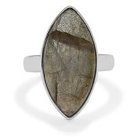 Purple Labradorite Ring in Sterling Silver 15cts