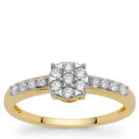 Diamonds Ring in 9K Gold 0.37ct