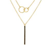 Black Spinel Necklace in Gold Plated Sterling Silver 0.40ct
