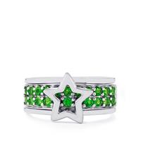 Chrome Diopside Set of 2 Stacker Rings in Sterling Silver 1.10cts