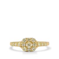 Natural Yellow Diamond Ring in 9K Gold 0.57ct