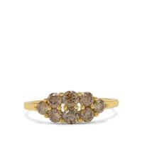 Champagne Diamond Ring in 9K Gold 1.05cts