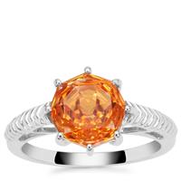 Efflorescence Padparadscha Quartz Ring in Sterling Silver 2.85cts