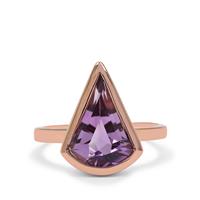 Rose De France Amethyst Ring in Rose Gold Plated Sterling Silver 4.05cts 