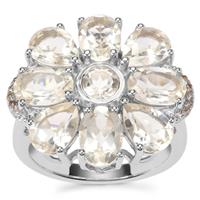 Serenite Ring with Champagne Diamond in Sterling Silver 6.11cts 