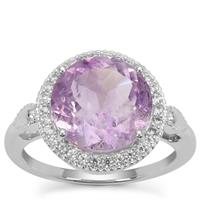 Moroccan Amethyst Ring with White Zircon in Sterling Silver 4.85cts