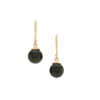 Nephrite Jade Earrings in Gold Plated Sterling Silver 16.30cts