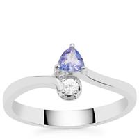 Tanzanite Ring with White Zircon in Sterling Silver 0.30ct