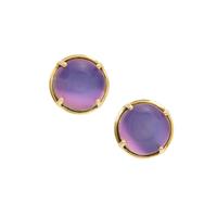 Purple Moonstone Earrings in 9K Gold 5.85cts