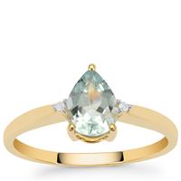 Aquaiba™ Beryl Ring with Diamond in 9K Gold 0.90ct