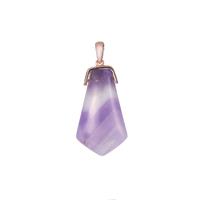 Banded Amethyst Pendant in Rose Tone Sterling Silver 16cts