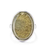 Drusy Pyrite Ring in Sterling Silver 30cts