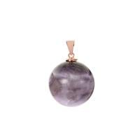Banded Amethyst Pendant in Rose Tone Sterling Silver 41.45cts
