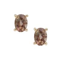 Peacock Parti Oregon Sunstone Earrings in 9K Gold 1.50cts