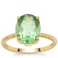 Tucson Green Fluorite Ring in 9K Gold 4.30cts
