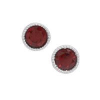 Rajasthan Garnet Earrings in Sterling Silver 1.20cts