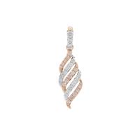White Diamonds Pendant with Natural Pink Diamonds in 9K Rose Gold 0.54ct