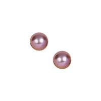 Naturally Lavender Cultured Pearl Earrings in Rhodium Flash Sterling Silver (10x9.5 mm)