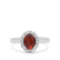 Madeira Citrine Ring with White Zircon in Sterling Silver 1.25cts