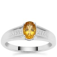 Xia Heliodor Ring with White Zircon in Sterling Silver 0.80ct
