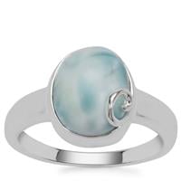 Larimar Ring in Sterling Silver 4.14cts