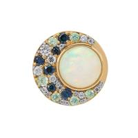 Ethiopian Opal Pendant with Multi Gemstone in 9K Gold 4.35cts