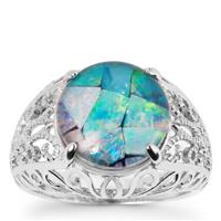 Mosaic Opal Ring in Sterling Silver  (11.50 x 11.50mm)