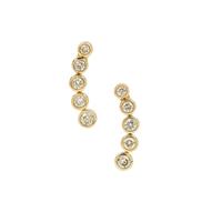 Natural Canary Diamonds Earrings in 9K Gold 0.51ct