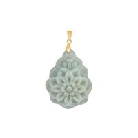 Typa A Green Jadeite Pendant in Gold Tone Sterling Silver 90cts