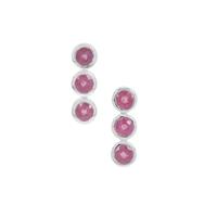 Ilakaka Hot Pink Sapphire Earrings in Sterling Silver 2.50cts (F)