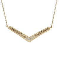 Ombre Champagne Diamonds Necklace with White Diamonds in 9K Gold 0.52ct