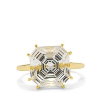 Optic Quartz Ring in Gold Plated Sterling Silver 7.50cts