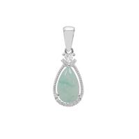 Gem-Jelly™ Aquaprase™ Pendant with White Sapphire in Sterling Silver 2.90cts
