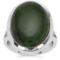Nephrite Jade Ring  in Sterling Silver 17cts
