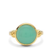 Chrysoprase Ring in Gold Plated Sterling Silver 5.70cts